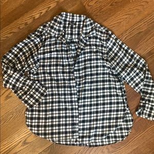 Madewell Black & White Flannel with Button Detail